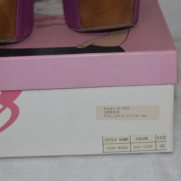 Like New Jeffrey Campbell Foxy Wood Platform Sandals Rose 6 - Picture 3 of 8